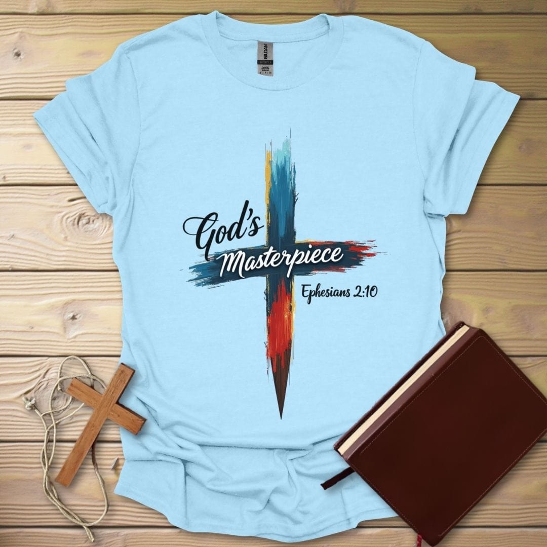Divine Art Cross T-Shirt Light Blue / S