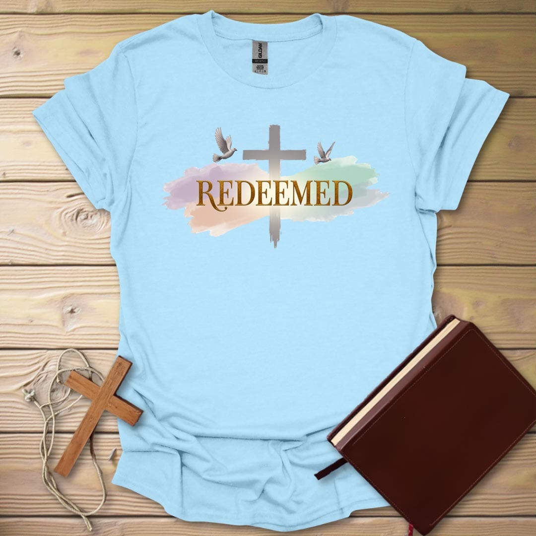 Divine Artistry Redeemed T-Shirt Light Blue / S