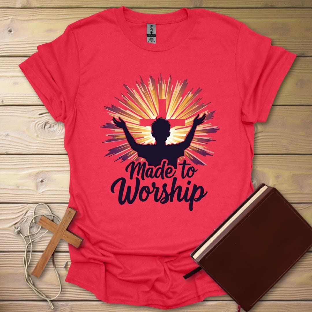 Divine Worship Kids T-Shirt Heather Red / S