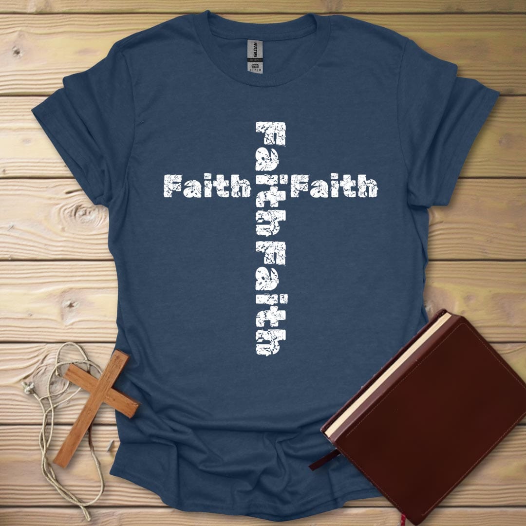 Faith Cross T-Shirt Heather Navy / S