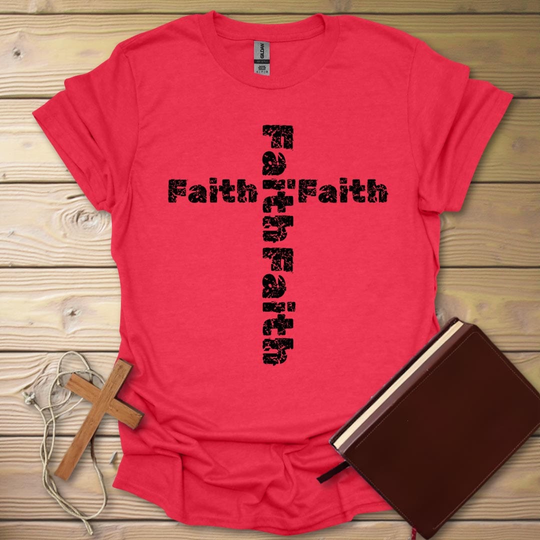 Faith Cross T-Shirt Heather Red / S
