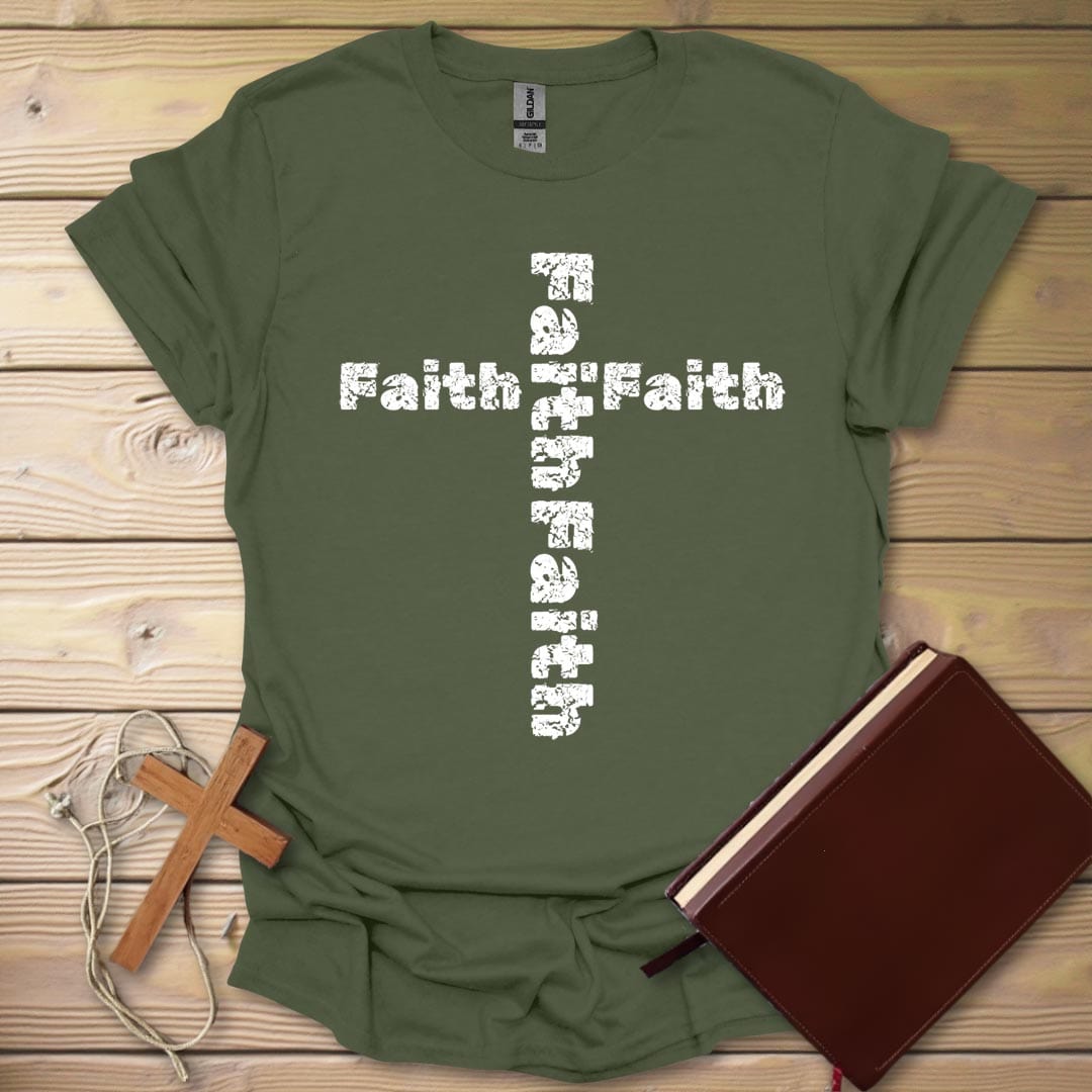 Faith Cross T-Shirt Military Green / S