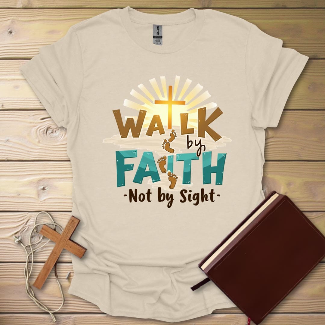 Faith Journey Cross T-Shirt Natural / S