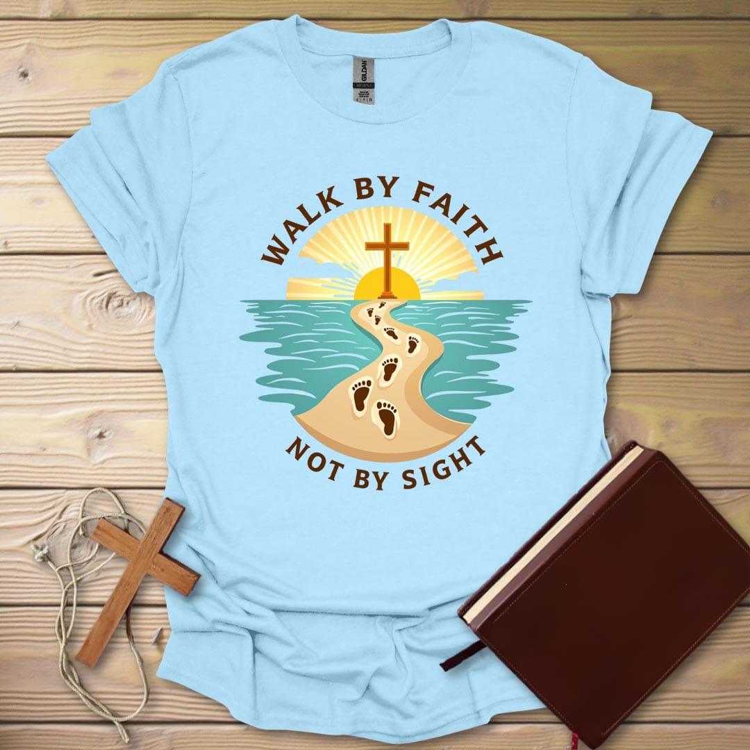 Faith Journey Sea T-Shirt Light Blue / S