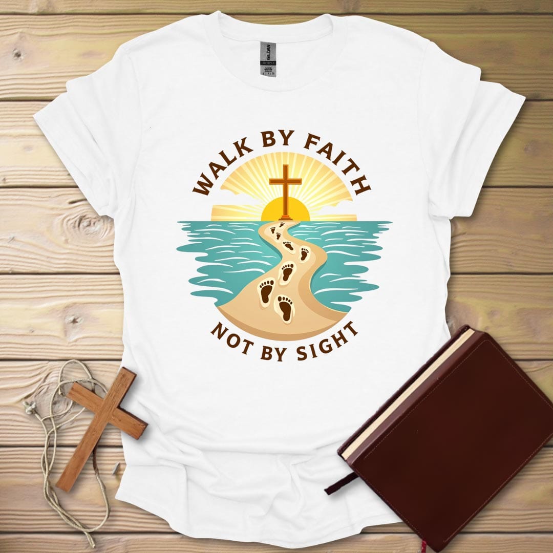 Faith Journey Sea T-Shirt White / S