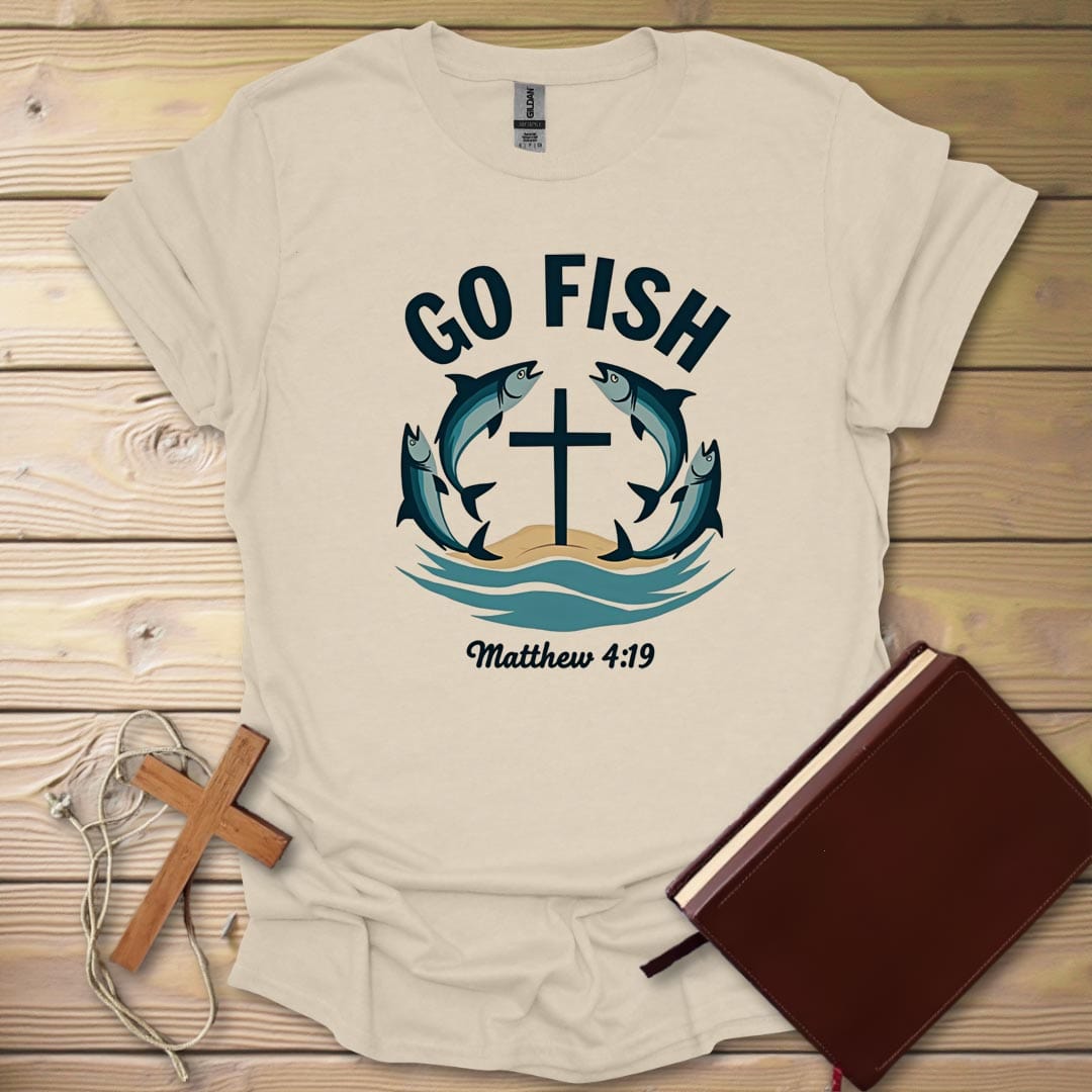 Fish Design T-Shirt Natural / S