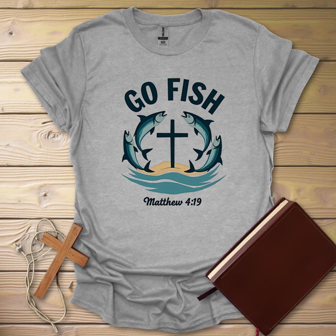 Fish Design T-Shirt Sport Grey / S