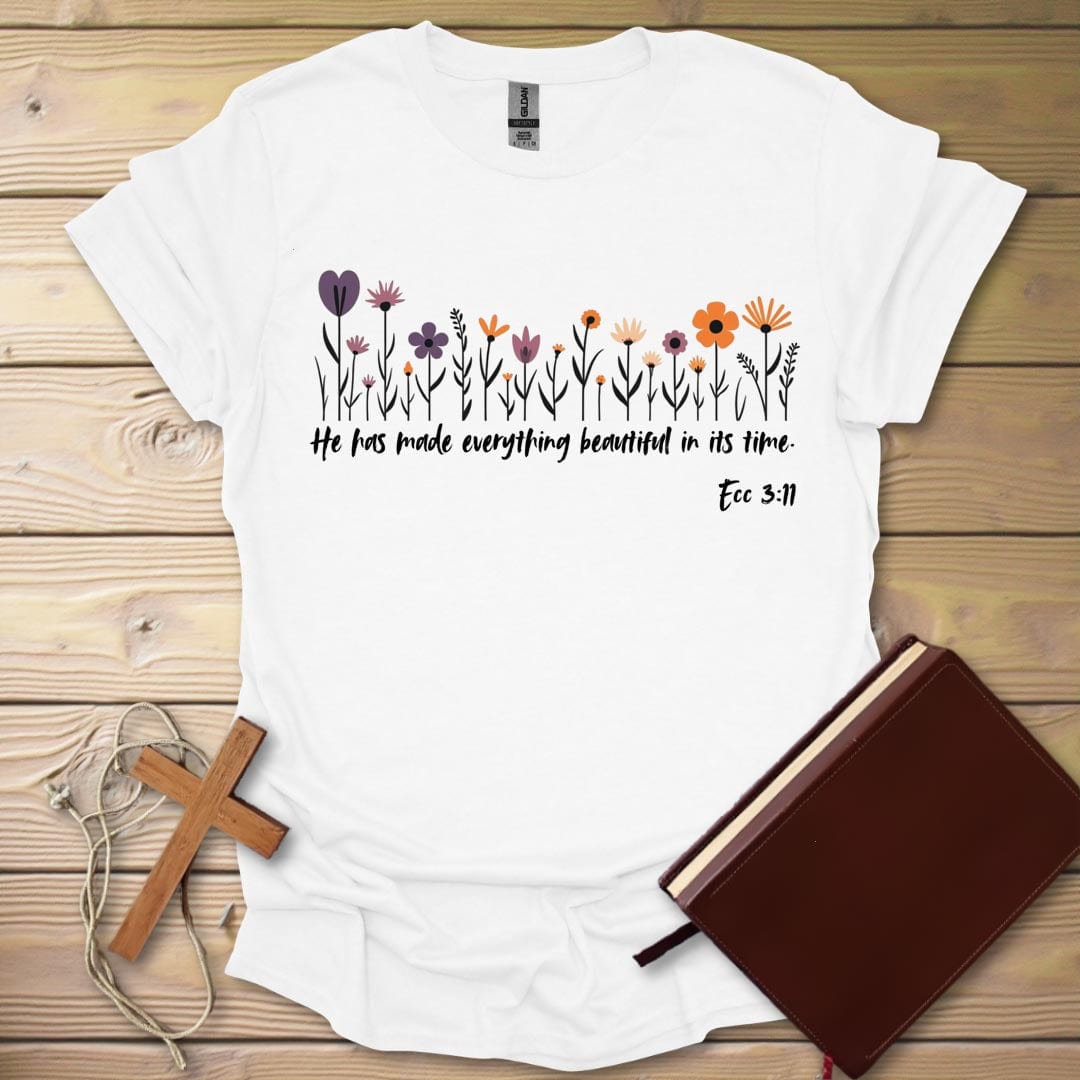 Floral Serenity T-Shirt White / S