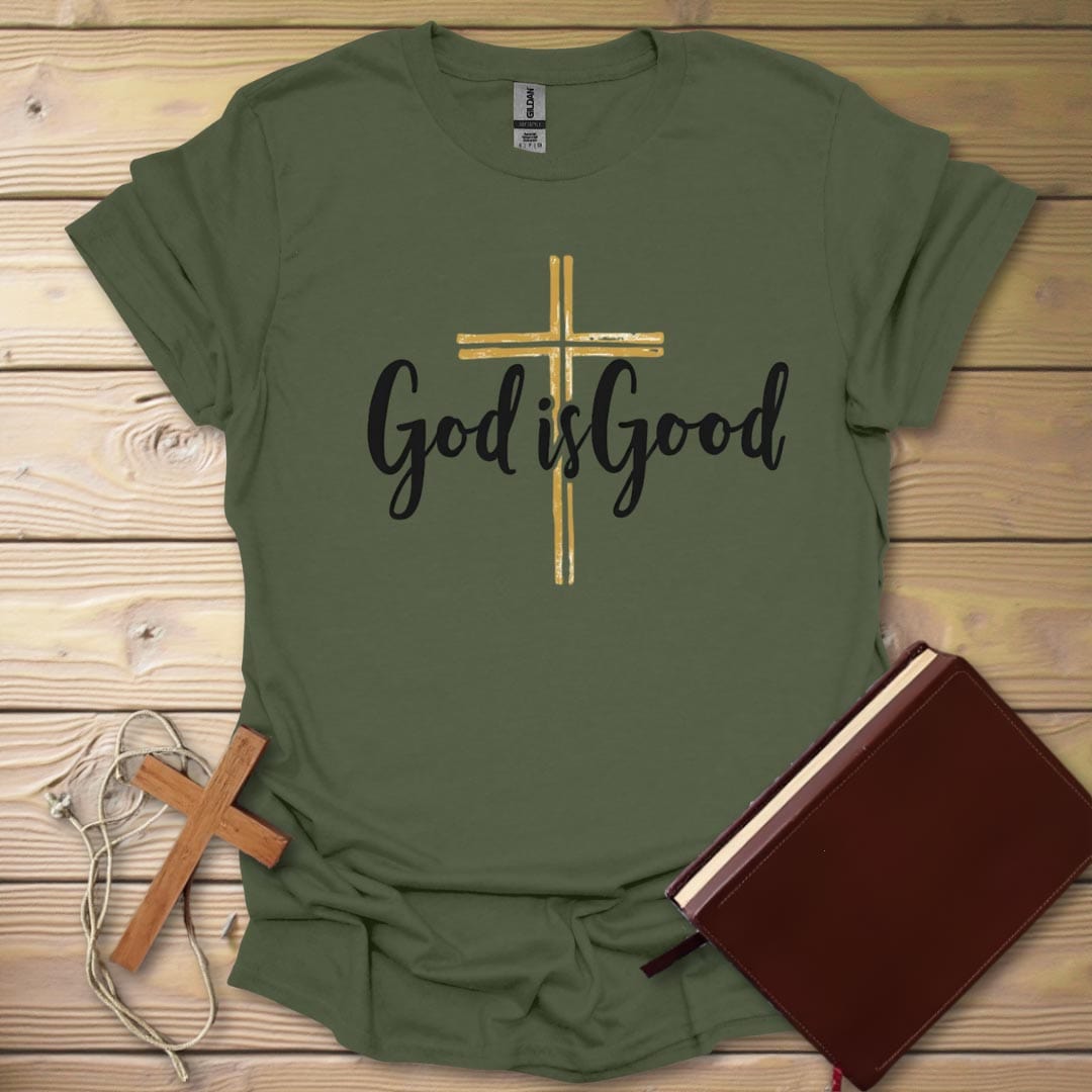 God Is Good T-Shirt Military Green / S