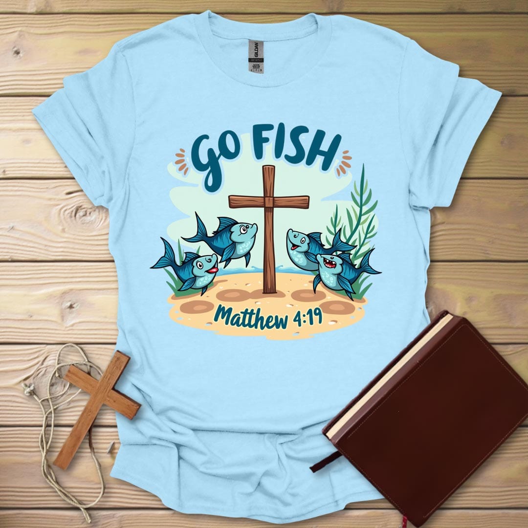 Joyful Fish T-Shirt Light Blue / S