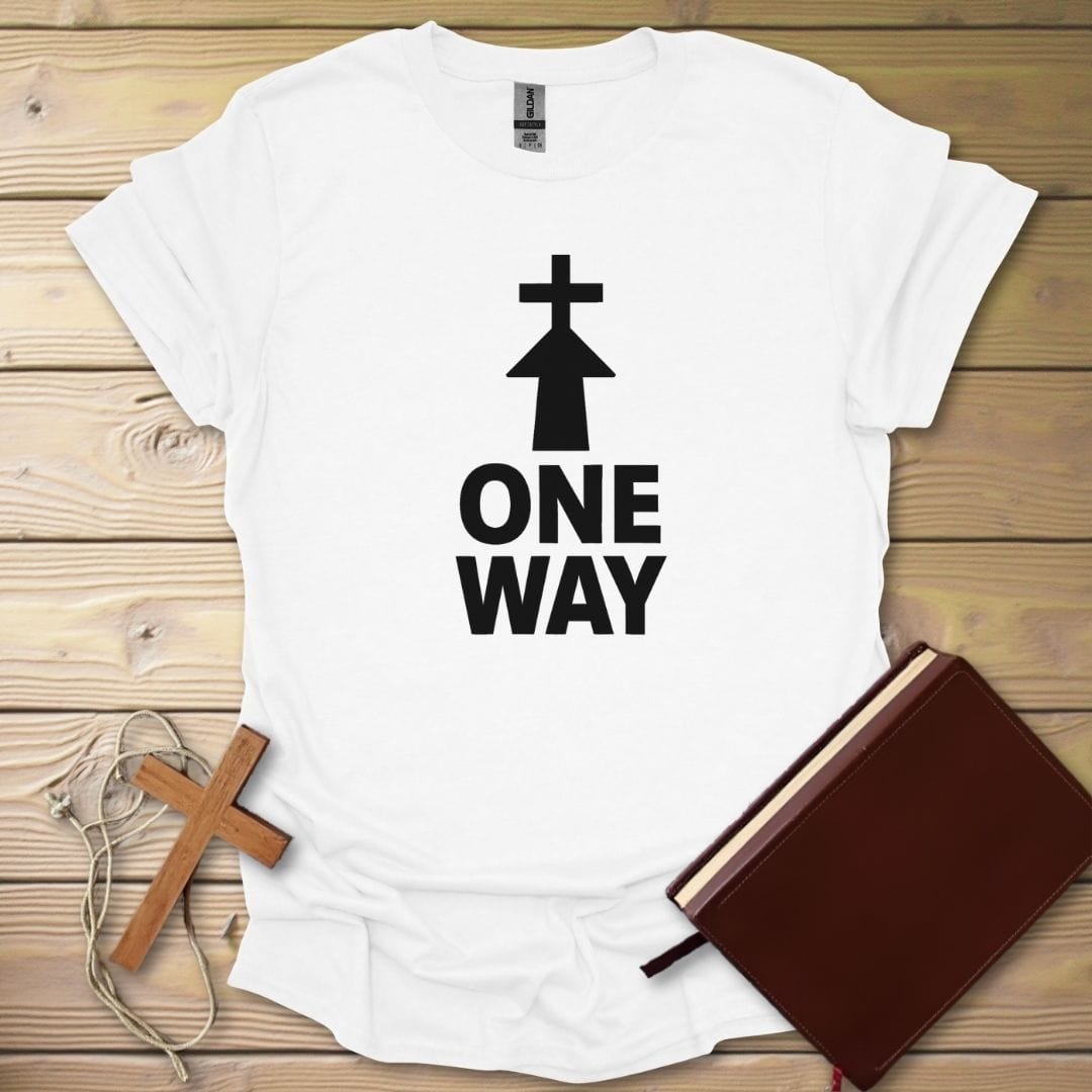 One Way Arrow Cross T-Shirt White / S