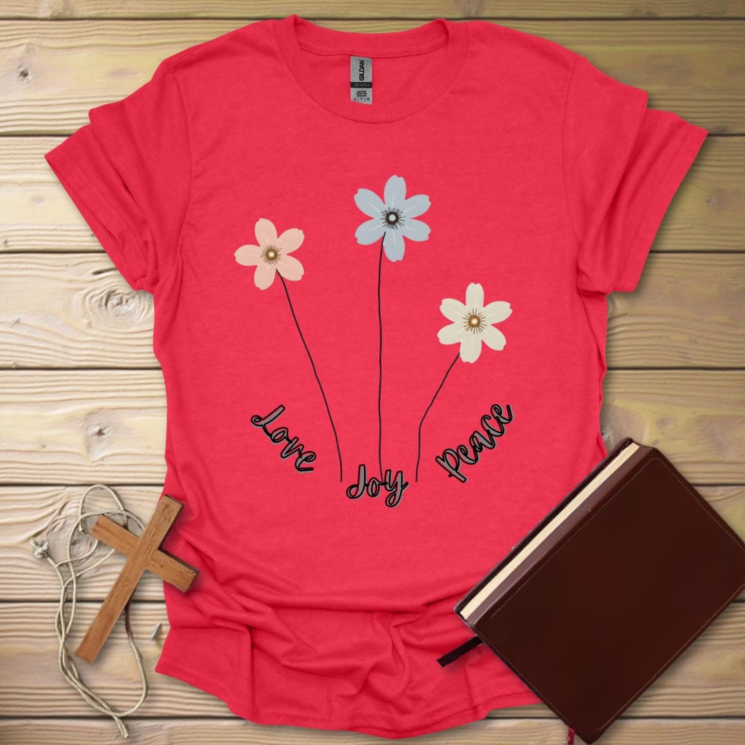 Pastel Flora T-Shirt Heather Red / S