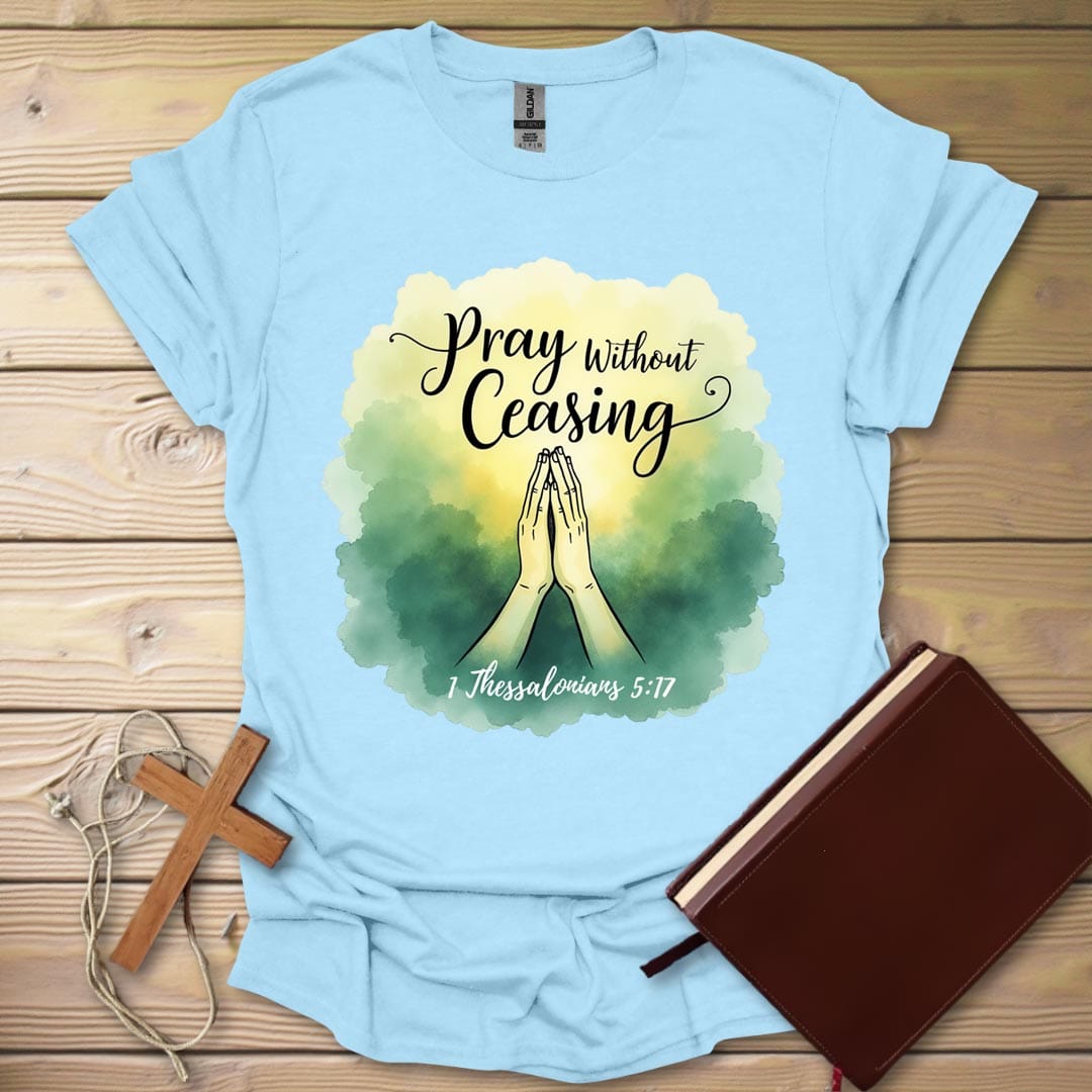 Pray Art T-Shirt Light Blue / S