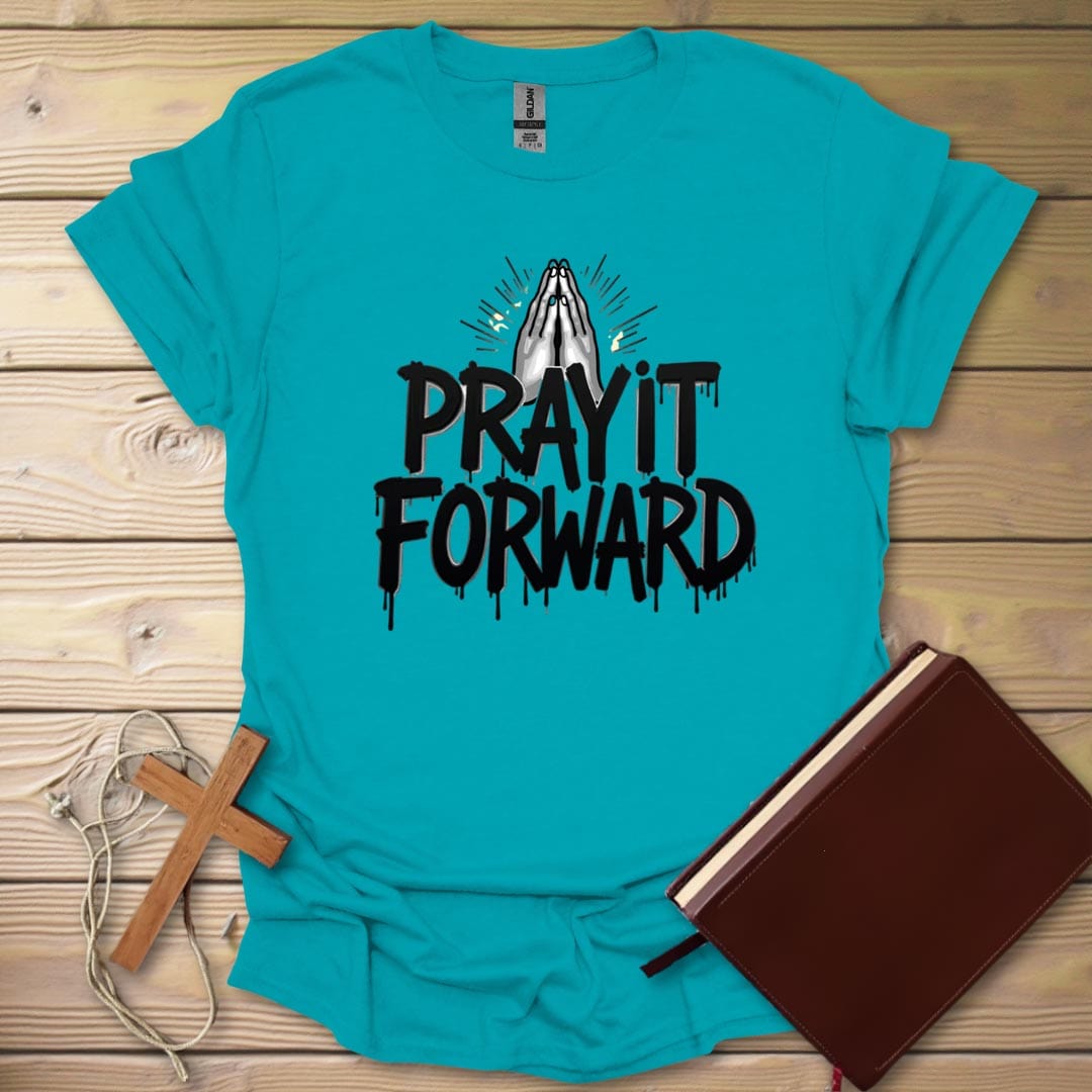 Pray Forward Graffiti T-Shirt Tropical Blue / S