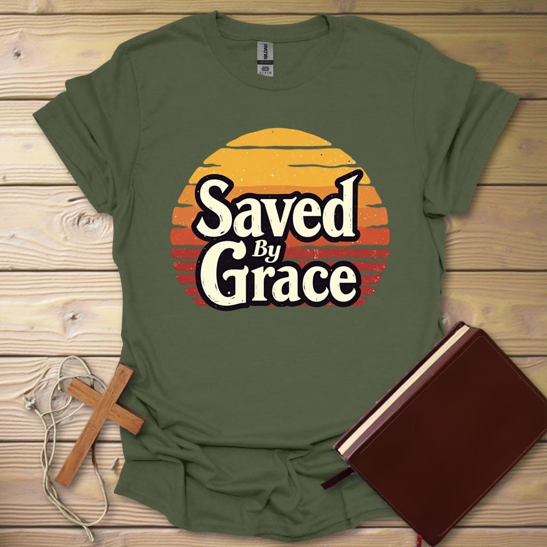 Retro Grace Sunset T-Shirt Military Green / S