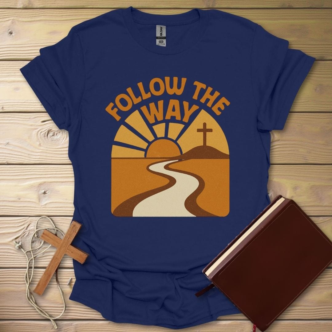 Retro Sunset Path T-Shirt Navy / S