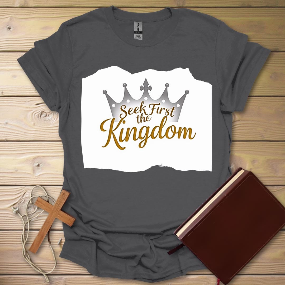 Royal Faith Crown T-Shirt Charcoal / S