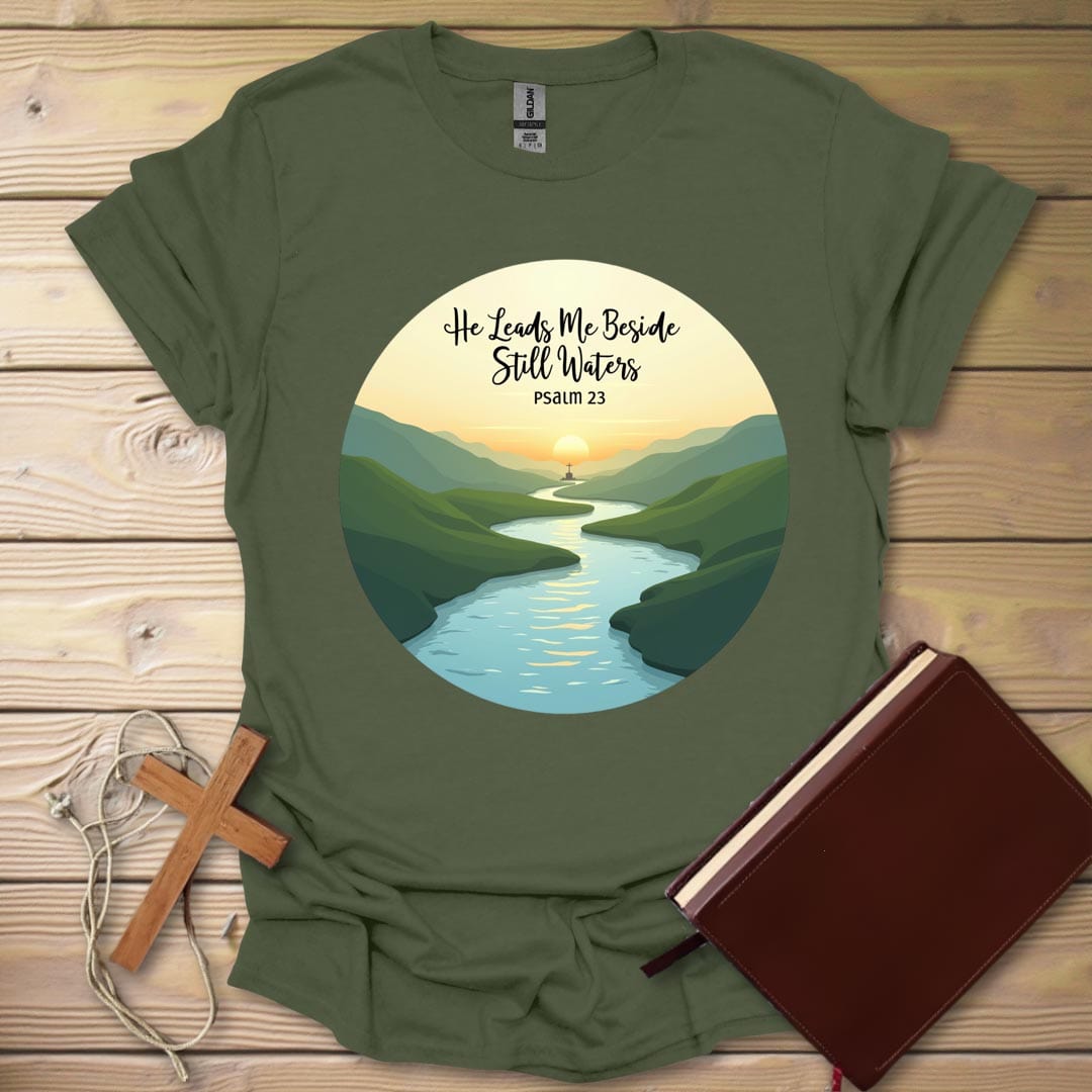 Still Waters Circle T-Shirt Military Green / S