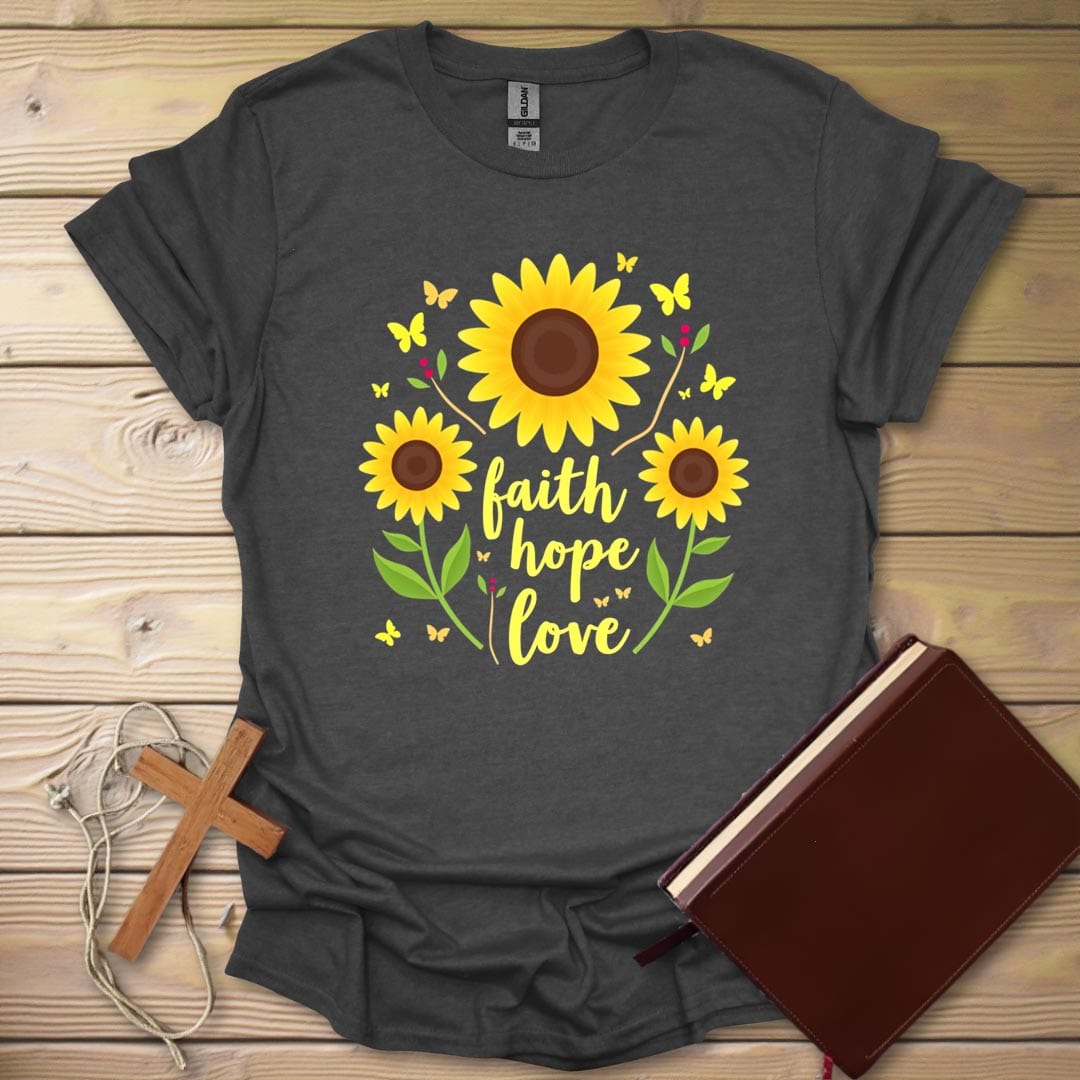 Sunflower Blessings T-Shirt Dark Heather / S