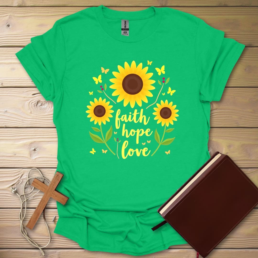 Sunflower Blessings T-Shirt Irish Green / S
