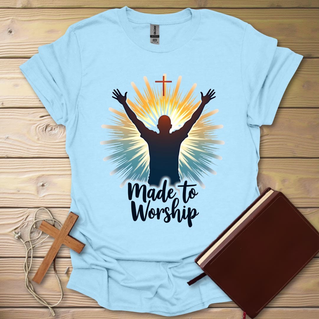Worship Art T-Shirt Light Blue / S