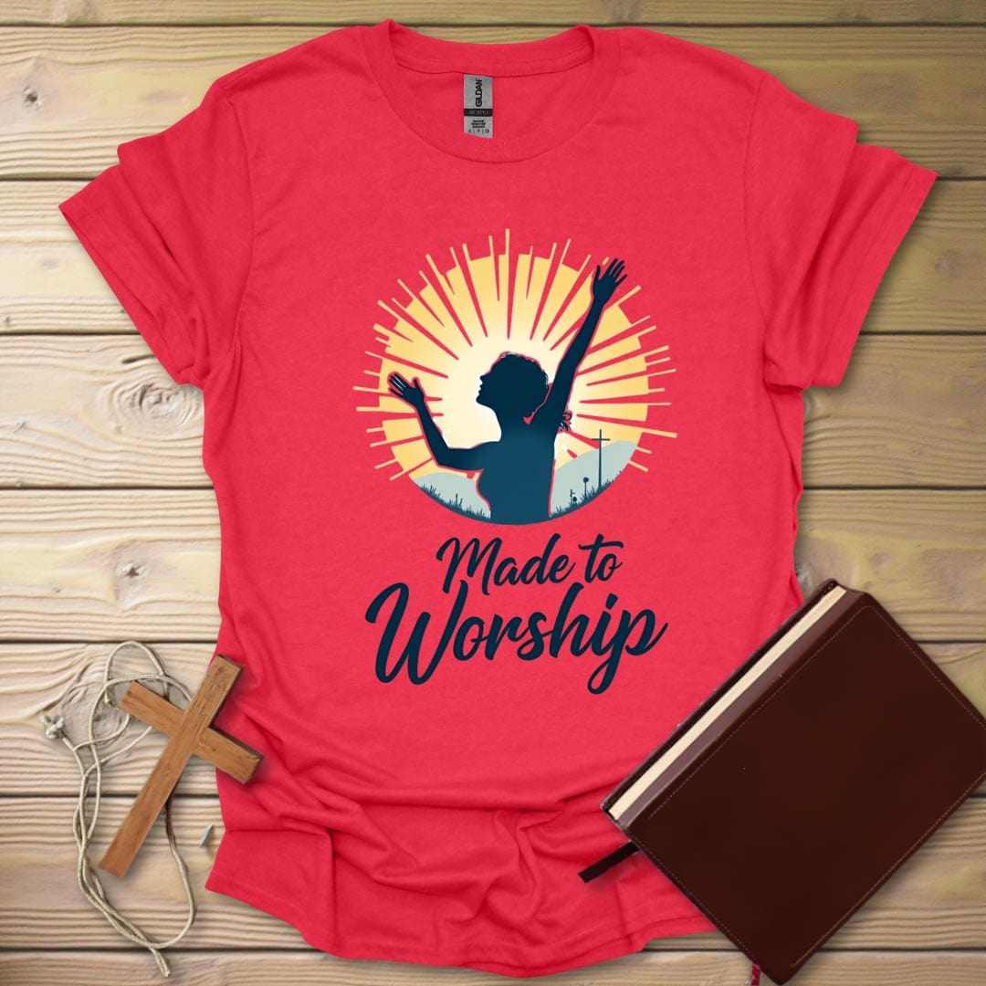 Worship Design Circle T-Shirt Heather Red / S