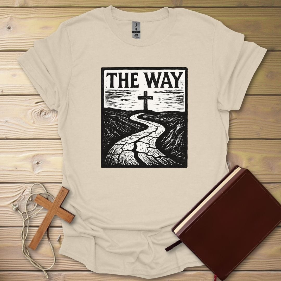 Cracked Road Linocut T-Shirt Natural / S