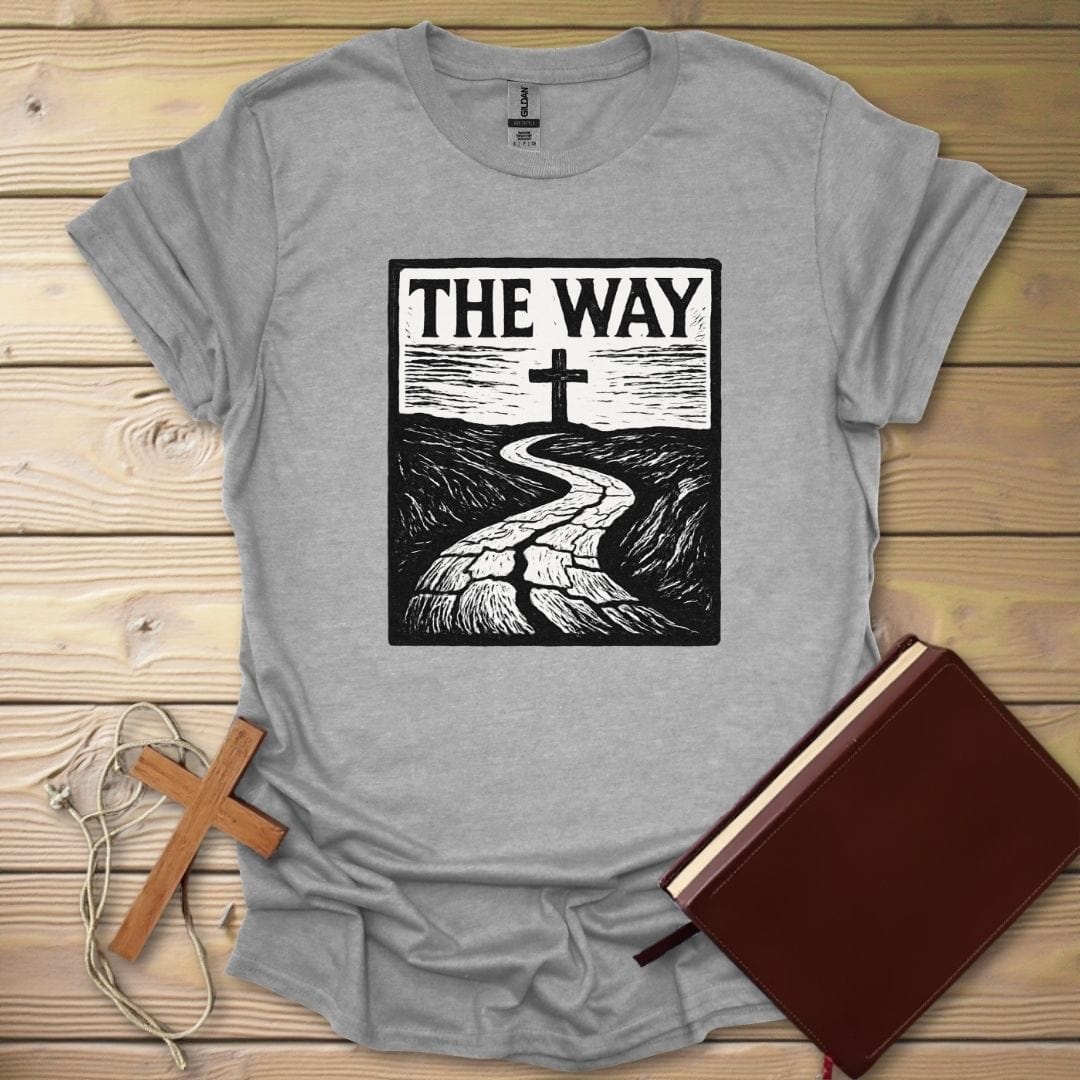 Cracked Road Linocut T-Shirt Sport Grey / S