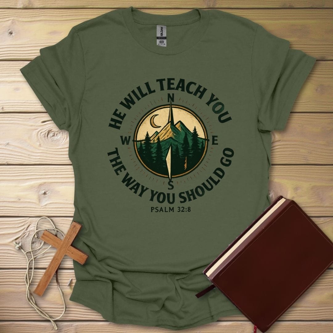 Faithful Compass T-Shirt Military Green / S