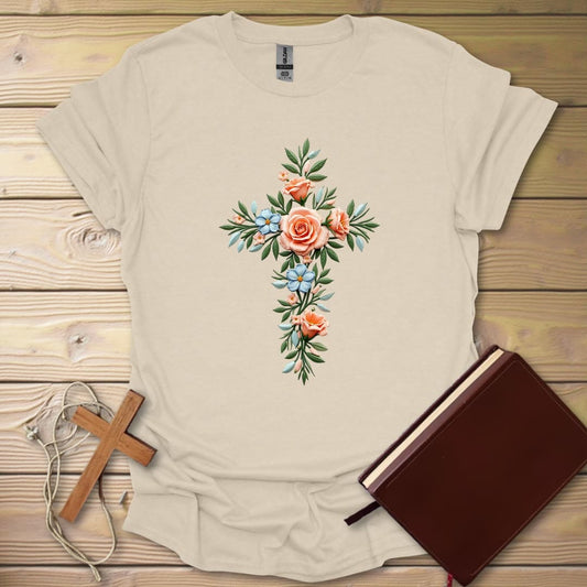 Floral Cross T-Shirt Natural / S