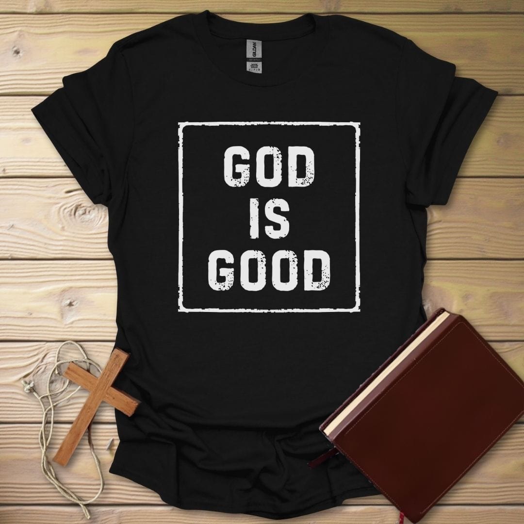 God Is Good Stenciled T-Shirt Black / S