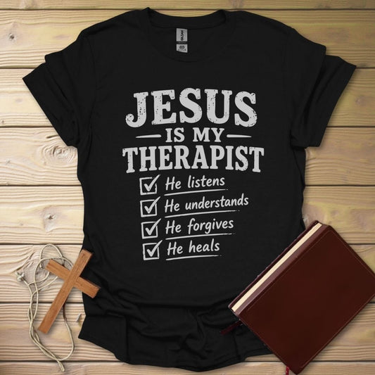 Jesus My Therapist T-Shirt Black / S