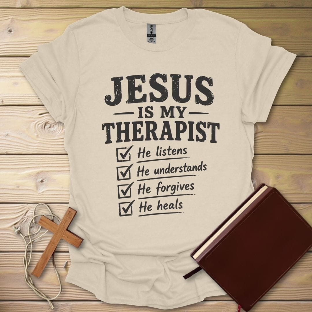 Jesus My Therapist T-Shirt Natural / S