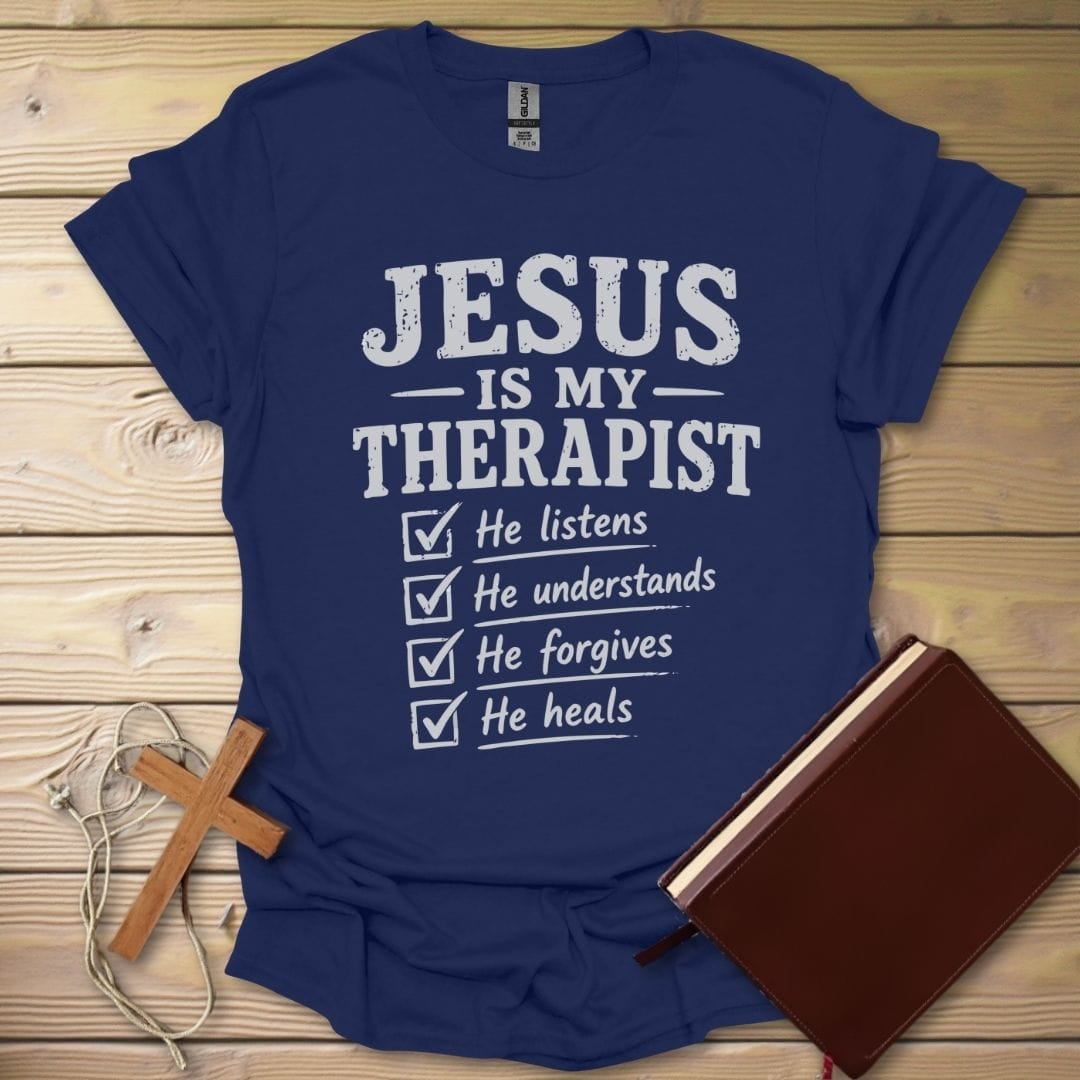 Jesus My Therapist T-Shirt Navy / S