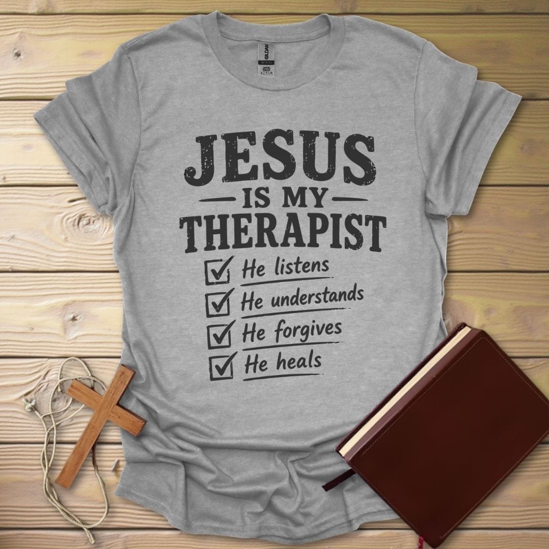 Jesus My Therapist T-Shirt Sport Grey / S