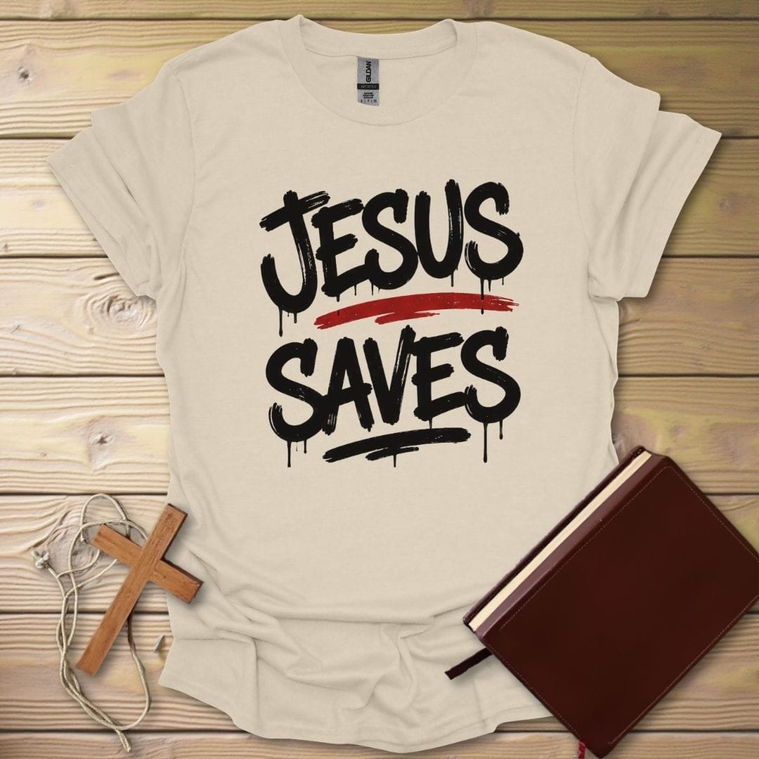 Jesus Saves T-Shirt Natural / S