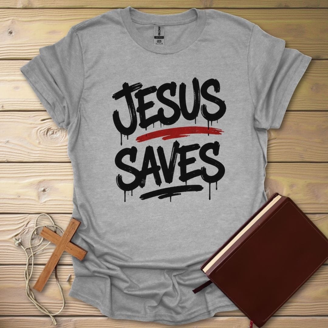 Jesus Saves T-Shirt Sport Grey / S