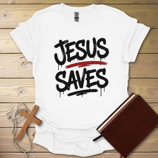 Jesus Saves T-Shirt White / S