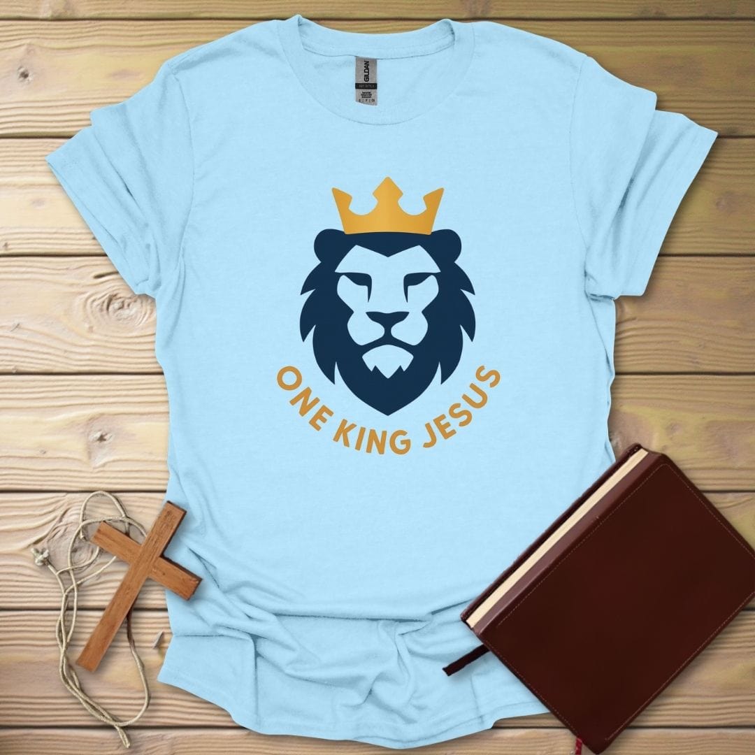 Lion Of Judah T-Shirt Light Blue / S