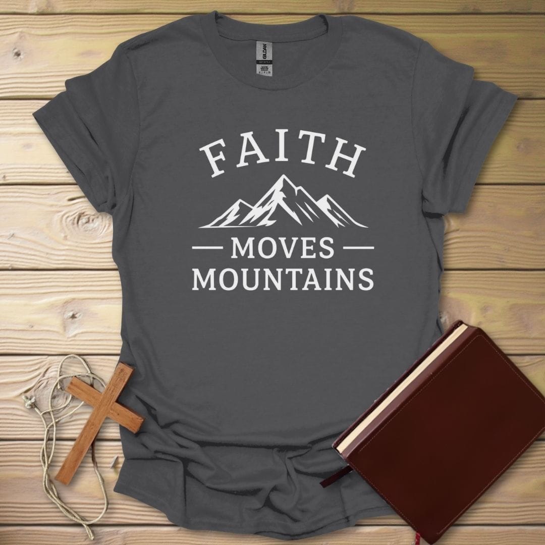 Move Mountains Faith T-Shirt Charcoal / S