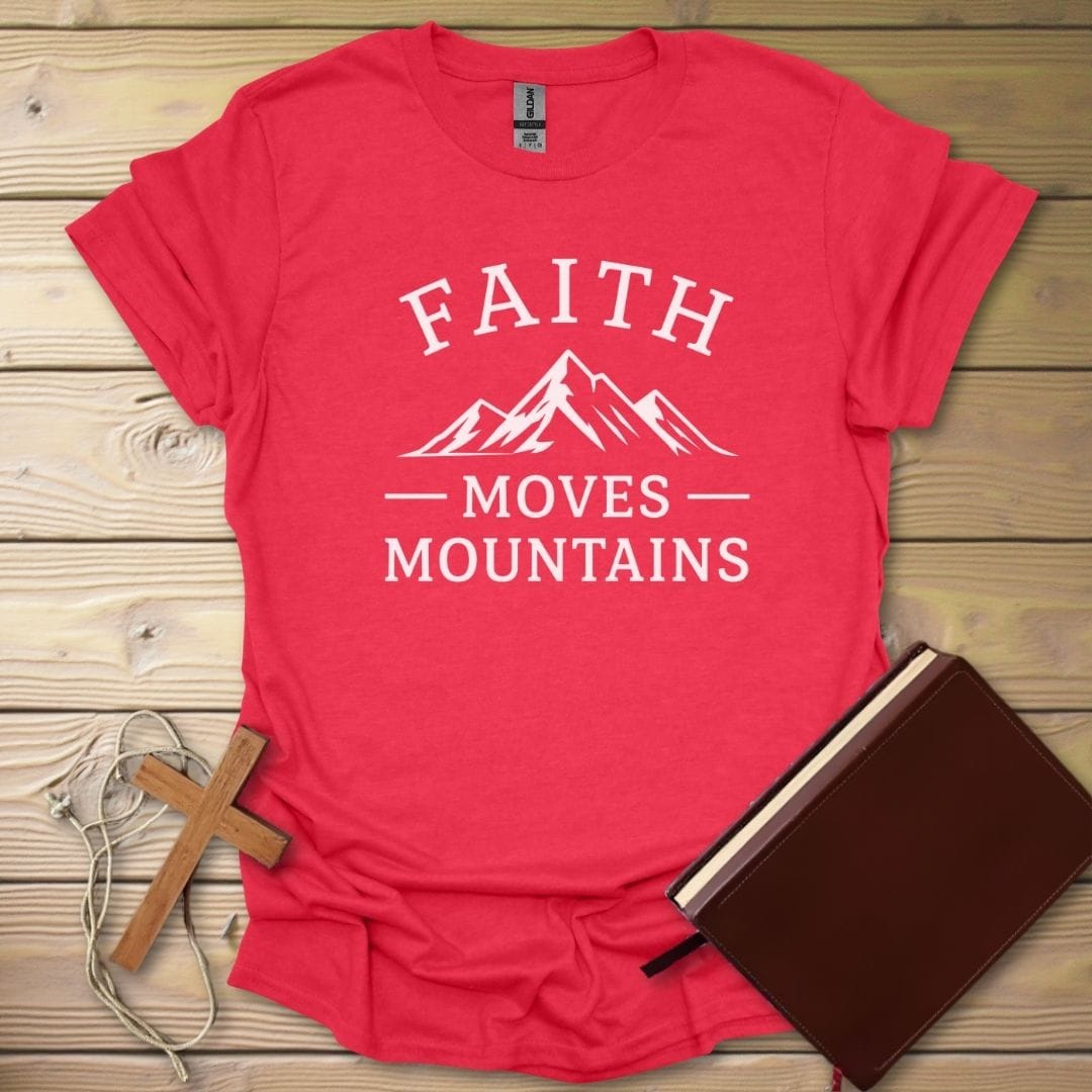 Move Mountains Faith T-Shirt Heather Red / S