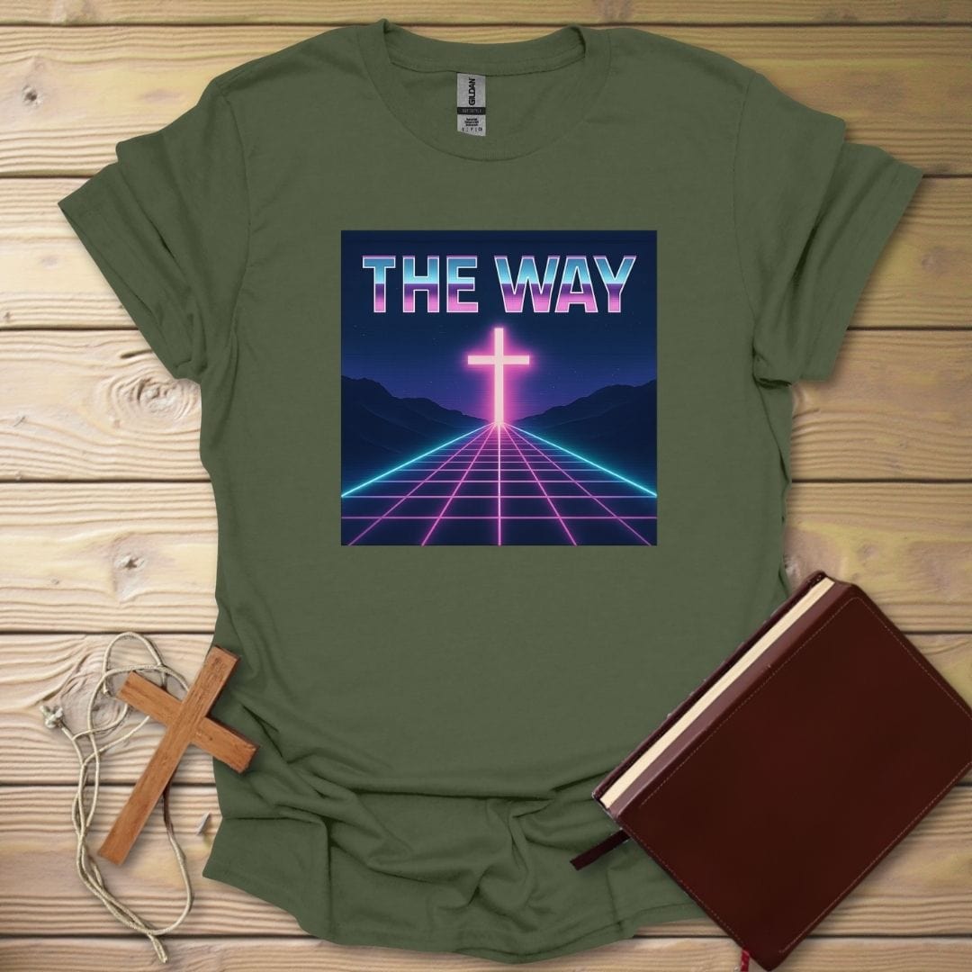 Neon Crossway Retro T-Shirt Military Green / S