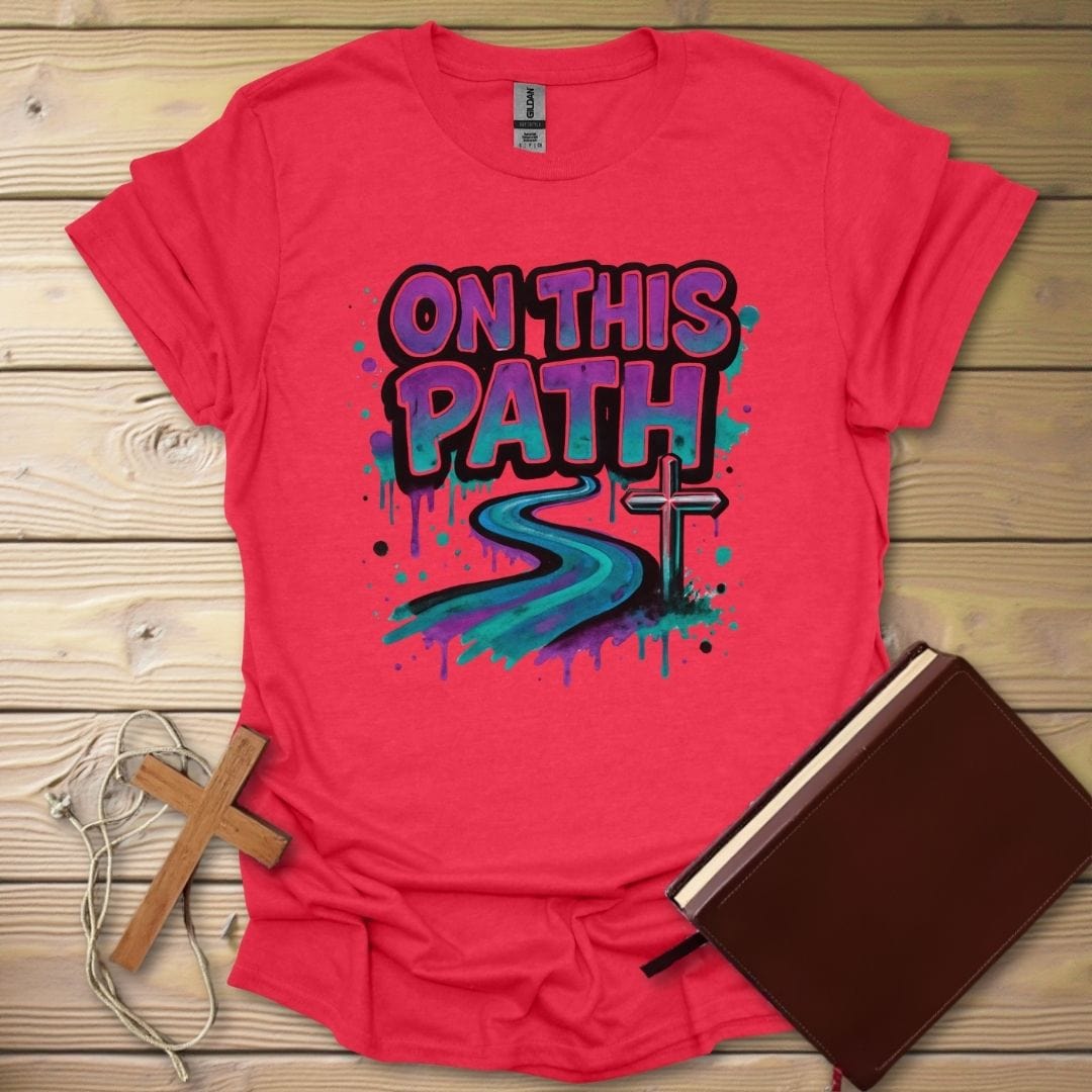 On This Path Graffiti T-Shirt Heather Red / S