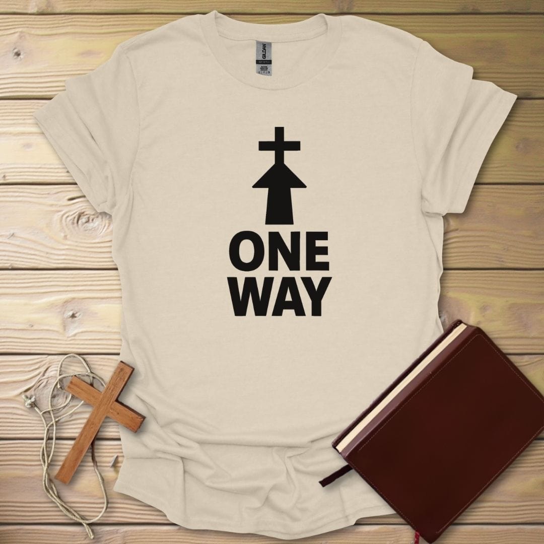 One Way Arrow Cross T-Shirt Natural / S