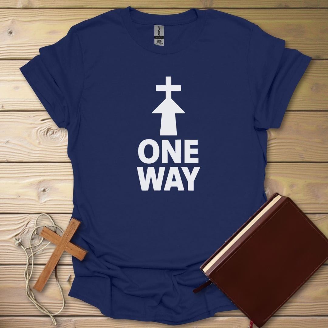 One Way Arrow Cross T-Shirt Navy / S