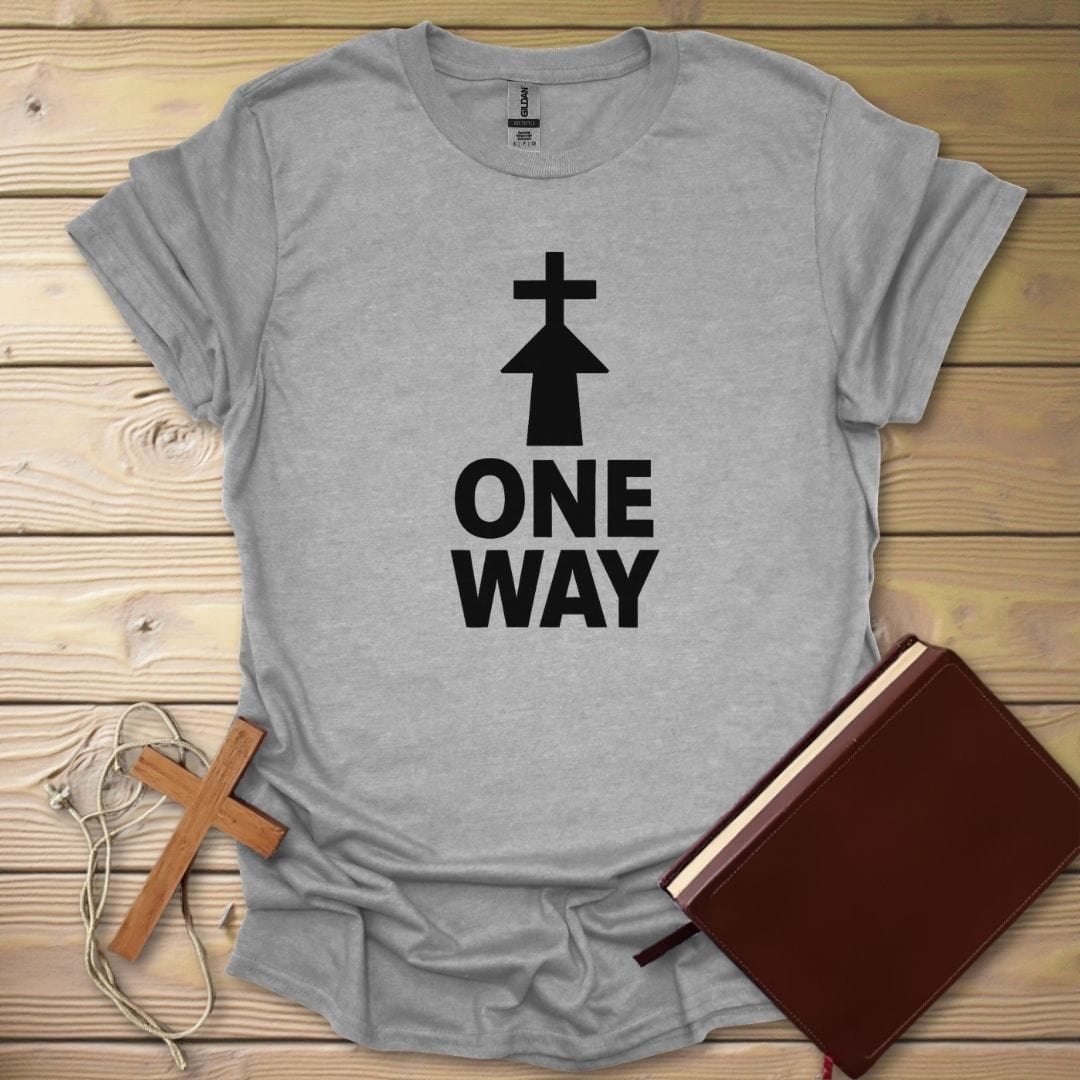 One Way Arrow Cross T-Shirt Sport Grey / S