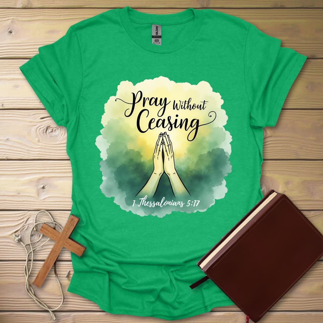 Pray Art T-Shirt Heather Irish Green / S