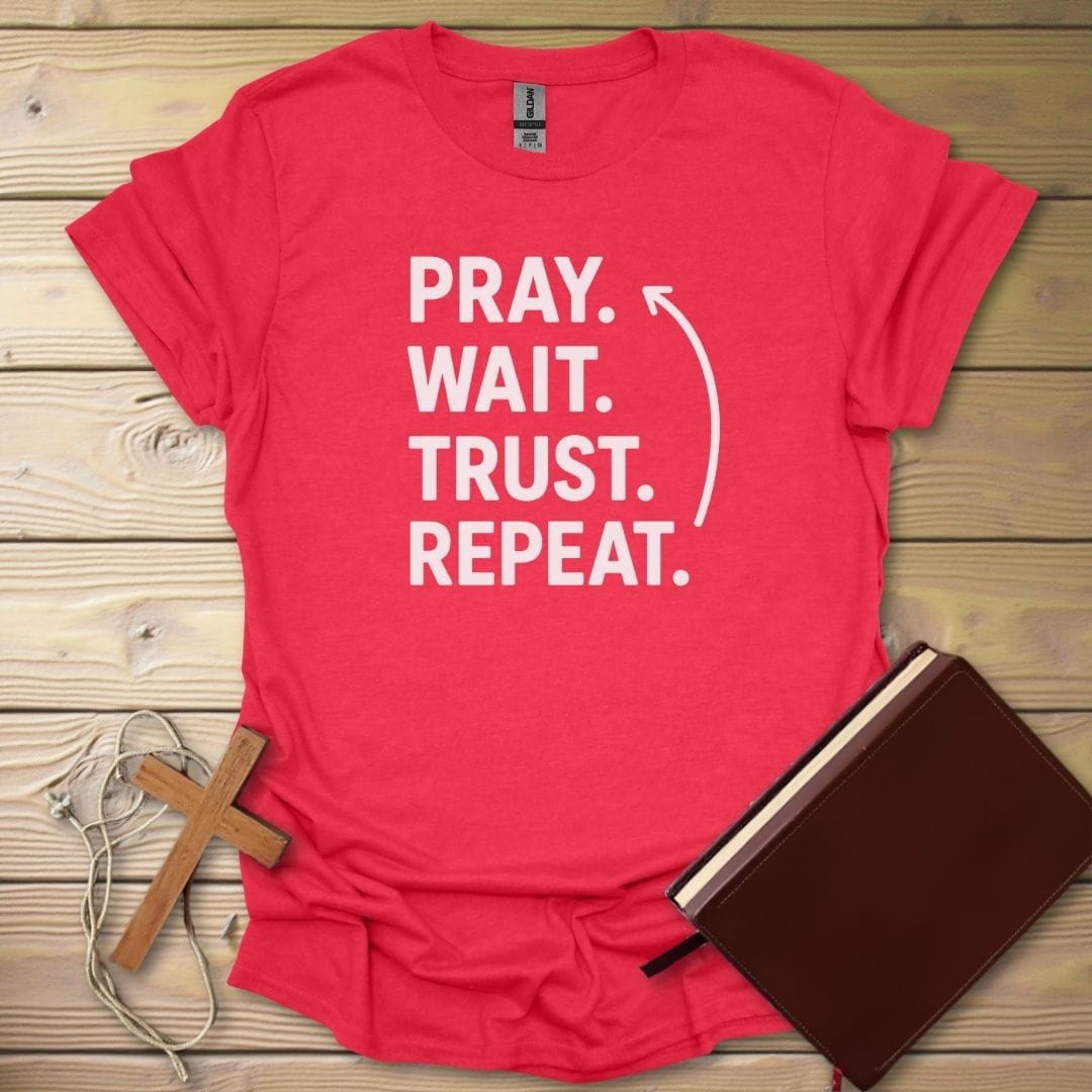 Pray Repeat T-Shirt Heather Red / S