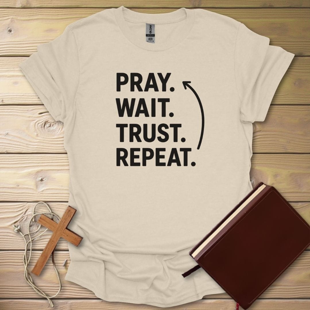 Pray Repeat T-Shirt Natural / S