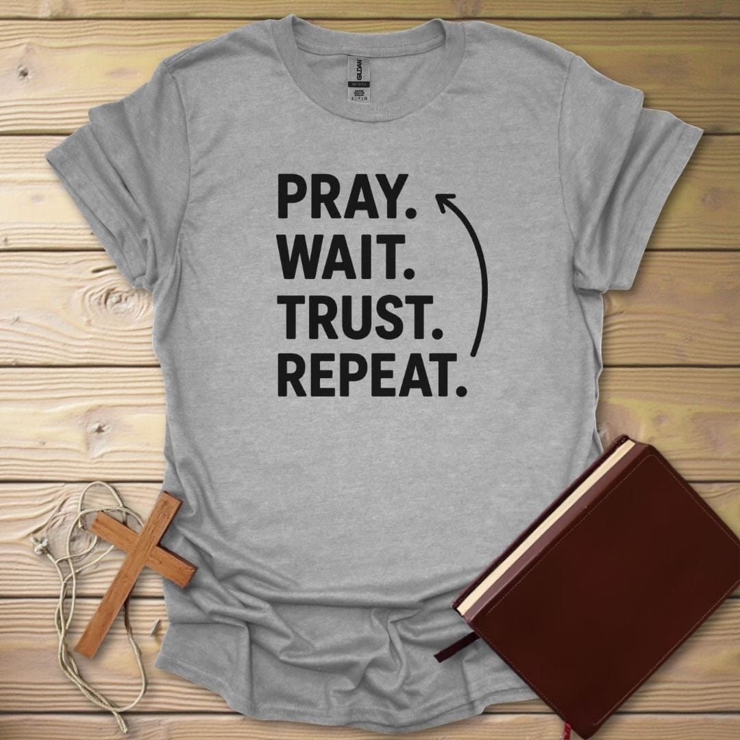 Pray Repeat T-Shirt Sport Grey / S